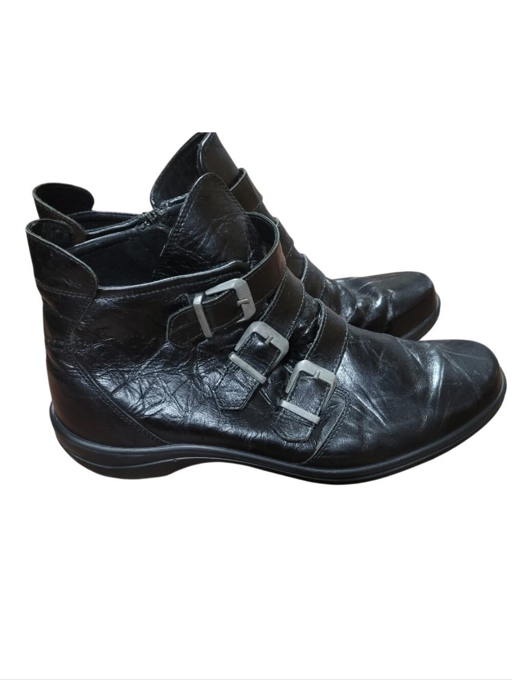 Romika Dark Brown Leather Ankle Cassie Boots with Buckles Sz 40 (9-9.5US)